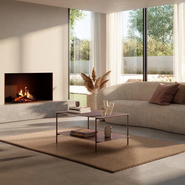 Măsuță de cafea teracotă din metal 58x90 cm Beatrix – MOME-image-1