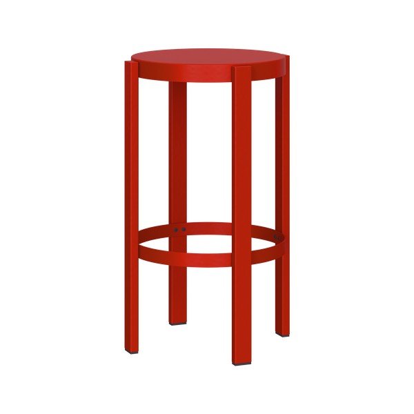 Scaun de bar roșu din oțel (înălțime șezut 65 cm) Doon – noo.ma