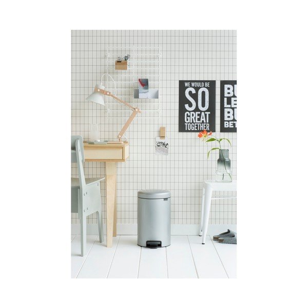Coș de gunoi cu pedală Brabantia Newicon, 12 l, gri metalic-image-1