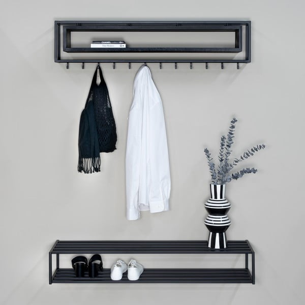 Pantofar negru suspendat din metal 118x20,5x30,5 cm School – Spinder Design-image-4