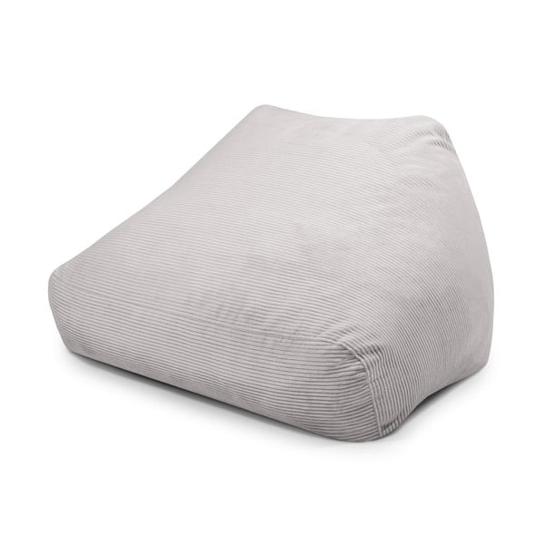 Fotoliu bean bag gri deschis cu tapițerie din catifea reiată Sofa Snug – SLOWDOWN
