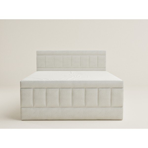 Pat boxspring bej cu spațiu de depozitare 160x200 cm Caya – Maison de Rêve-image-2