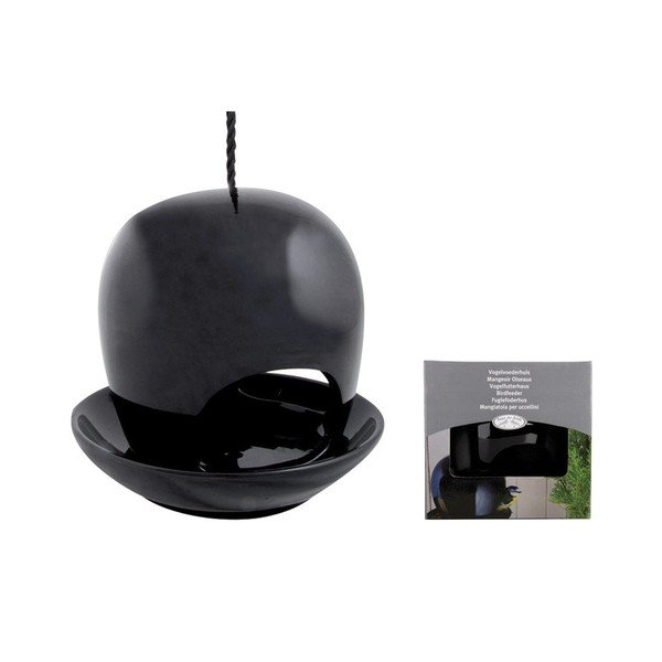 Hrănitor ceramică pentru păsări Esschert Design, ⌀ 18 cm, negru-image-1
