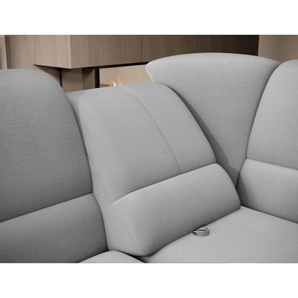 Colțar gri extensibil/cu spațiu de depozitare cu tapițerie din catifea (cu colț pe partea dreaptă/în formă de ”L”) Siber – ELTAP-image-1