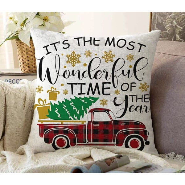 Față de pernă 43x43 cm  cu model de Crăciun Full Ride – Mila Home