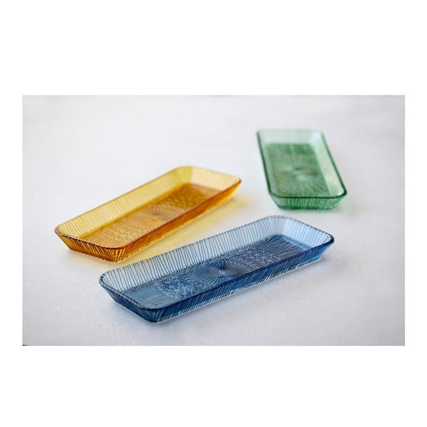 Platou  verde din sticlă 14x38 cm Kusintha – Bitz-image-1