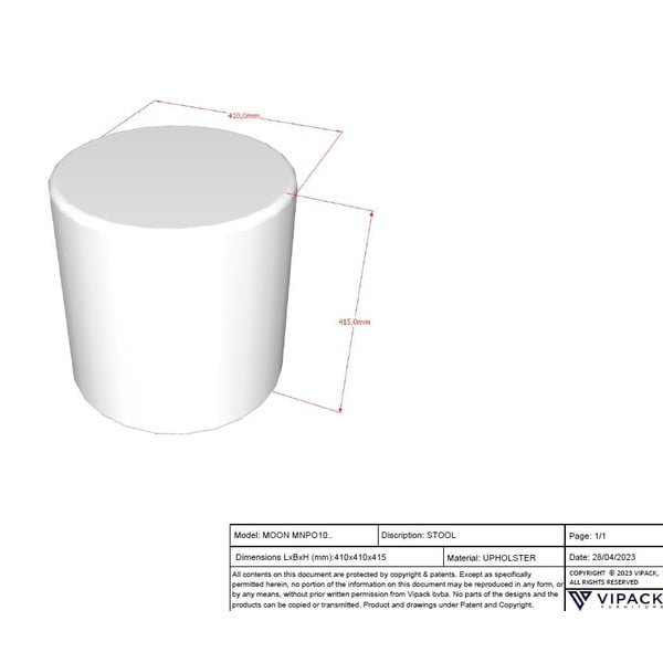 Puf de copii gri deschis cu tapițerie din stofă bouclé MOON – Vipack-image-3