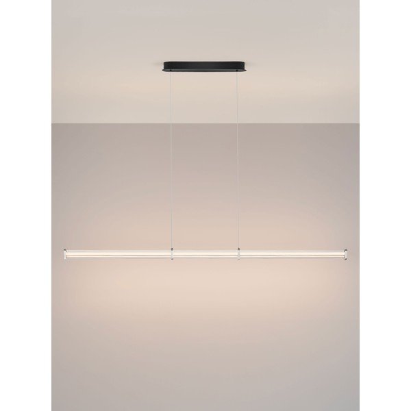 Lustră negru-mat/argintiu-mat LED cu intensitate reglabilă din metal cu abajur din sticlă acrilică Pheme – Nova Luce-image-4