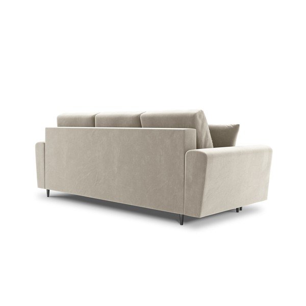 Canapea bej extensibilă, cu spațiu de depozitare cu tapițerie din catifea 235 cm Kyoto – Cosmopolitan Design-image-3