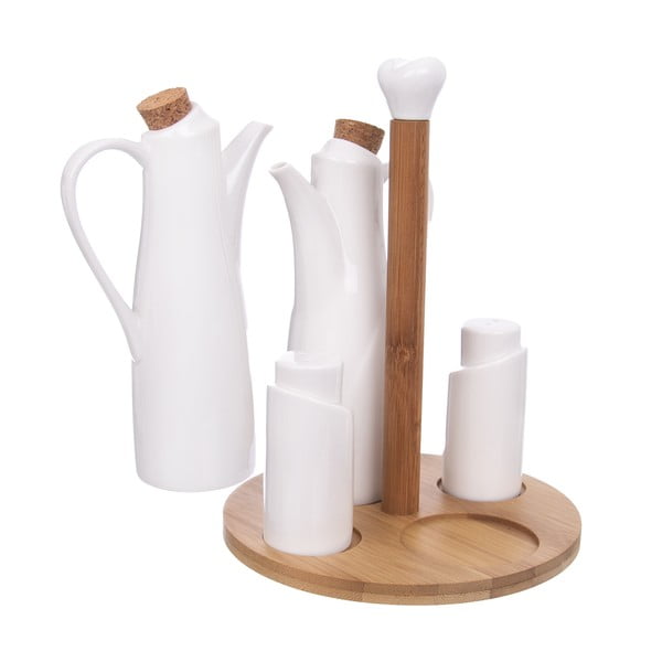 Set olivieră și oțetieră din porțelan Whiteline – Orion-image-1