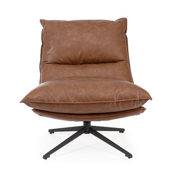 Fotoliu maro coniac cu spațiu de depozitare cu tapițerie din imitație de piele Alanez – Bizzotto-image-2