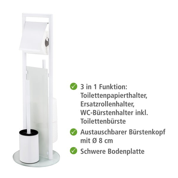 Suport pentru hârtie igienică alb din oțel inoxidabil Ravina – Wenko-image-2