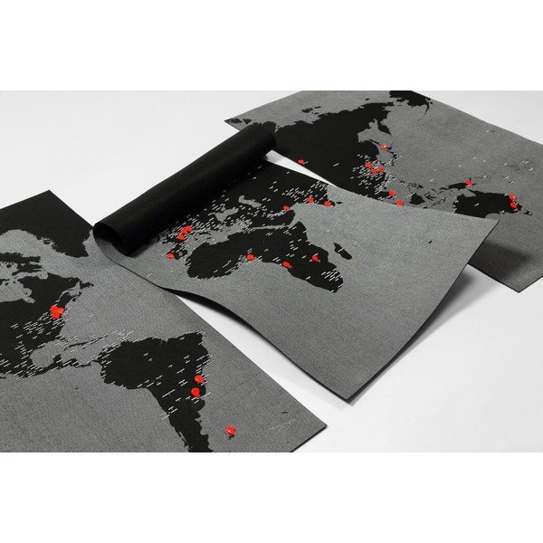 Hartă a lumii de perete Palomar Pin World XL, 198 x 124 cm, negru-image-2