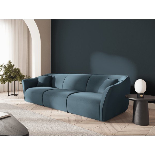 Canapea albastră cu tapițerie din catifea 292 cm Tokyo – Cosmopolitan Design-image-1