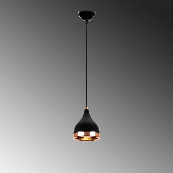 Lustră neagră/arămie ø 14 cm Yildo – Opviq lights-image-4