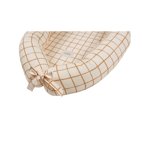 Cuib pentru bebeluș bej Camel Check – Malomi Kids-image-2