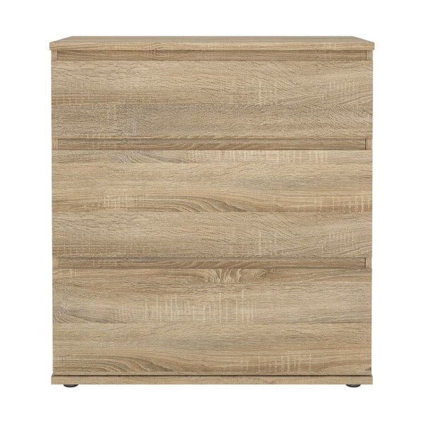 Comodă în culoare naturală joasă cu aspect de lemn de stejar 77x84 cm Nova – Tvilum