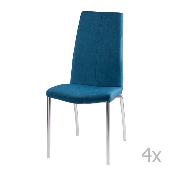 Set 4 scaune sømcasa Carla, albastru închis