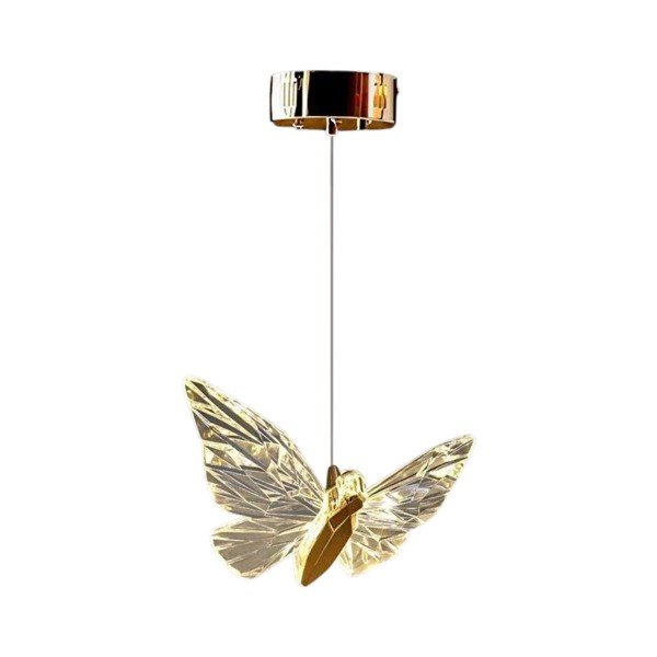 Lustră aurie LED din metal cu abajur din sticlă acrilică ø 20 cm Myrna – Opviq lights