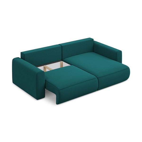 Colțar turcoaz extensibil/cu spațiu de depozitare cu tapițerie din catifea (cu colț pe partea dreaptă/cu șezlong) Kapua – Makamii-image-4