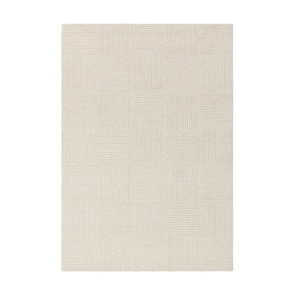 Covor fildeș țesut manual din lână 120x170 cm Zennith Grid – Asiatic Carpets