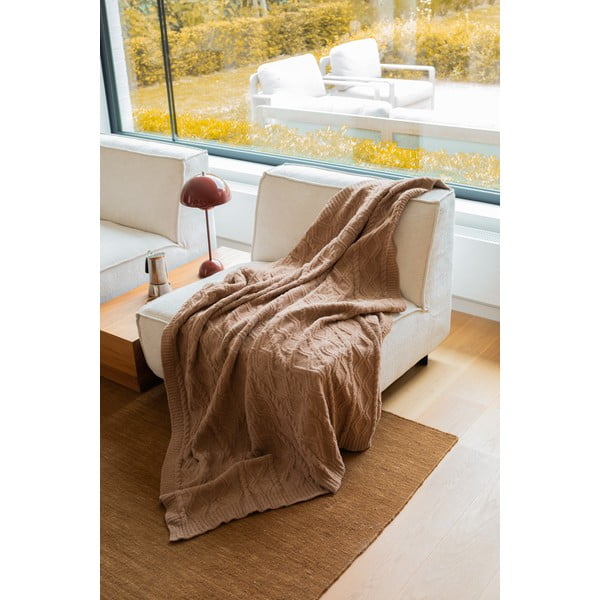 Pătură maro din micropluș/cocolino 130x170 cm Aspen – Tiseco Home Studio-image-1