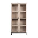 Vitrină în culoare naturală din lemn masiv de stejar 95x195 cm Everett - Rowico