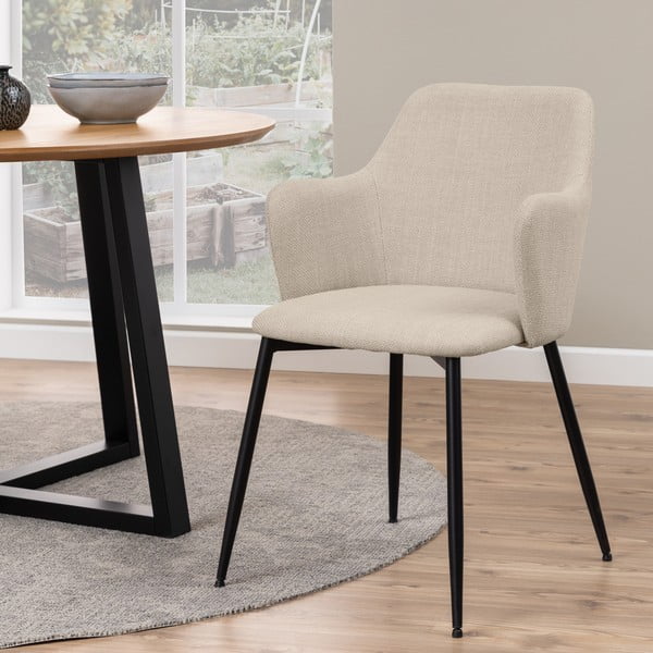 Set de scaune de sufragerie crem 2 buc. tapițat Ilsa – Actona-image-1