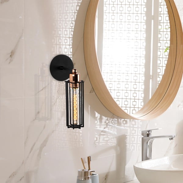 Aplică de perete neagră ø 8 cm Likya – Opviq lights-image-1