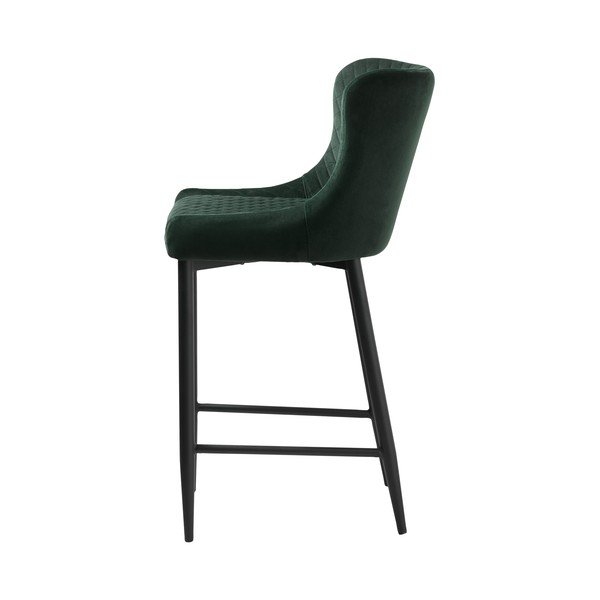 Scaun de bar verde din catifea (înălțime șezut 77 cm) Ottowa – Unique Furniture-image-2