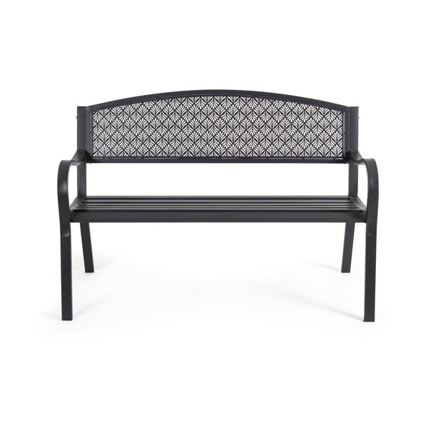 Bancă de grădină gri antracit din metal Lizette – Bizzotto