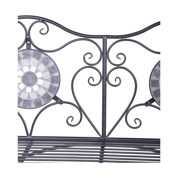 Bancă de grădină neagră din metal Jalua – Garden Pleasure-image-2