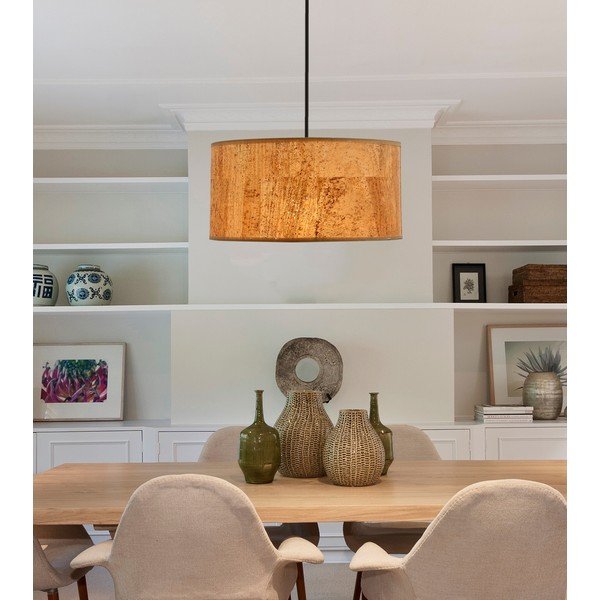 Lustră maro coniac cu abajur textil ø 30 cm Ecoline – Candellux Lighting-image-1