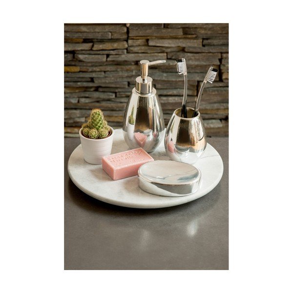 Pahar din dolomită periuțe de dinți Premier Housewares Magpie, argintiu-image-1