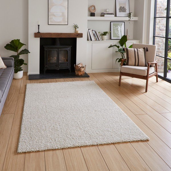 Covor crem lavabil din fibre reciclate 80x150 cm Bali – Think Rugs-image-1