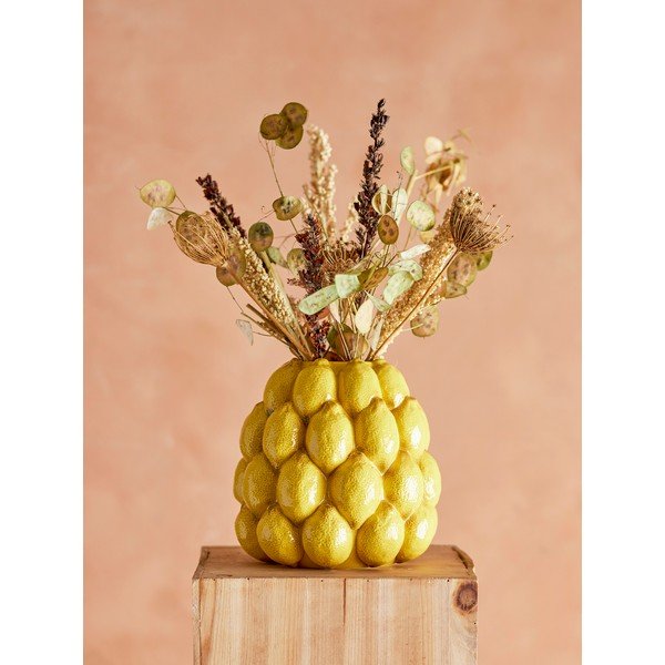 Vază galbenă din gresie pictată manual (înălțime 22 cm) Limone – Bloomingville-image-1