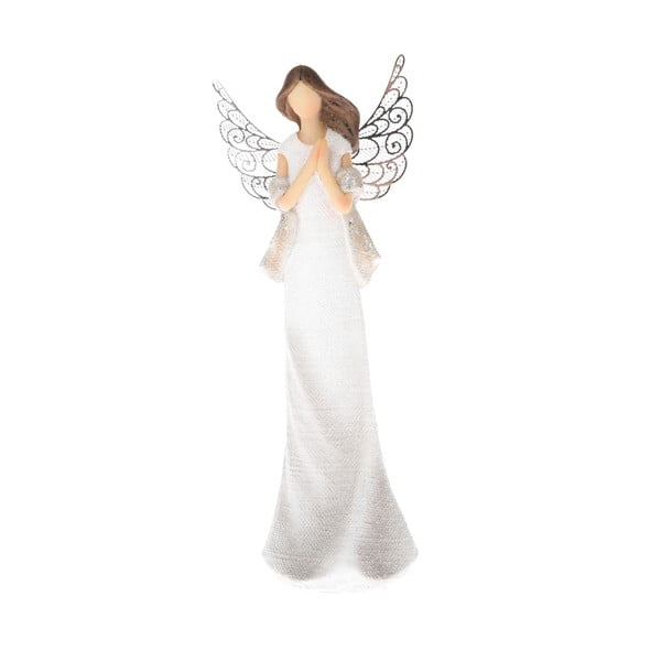 Statuetă de înger cu aripi din metal Dakls, înălțime 19 cm