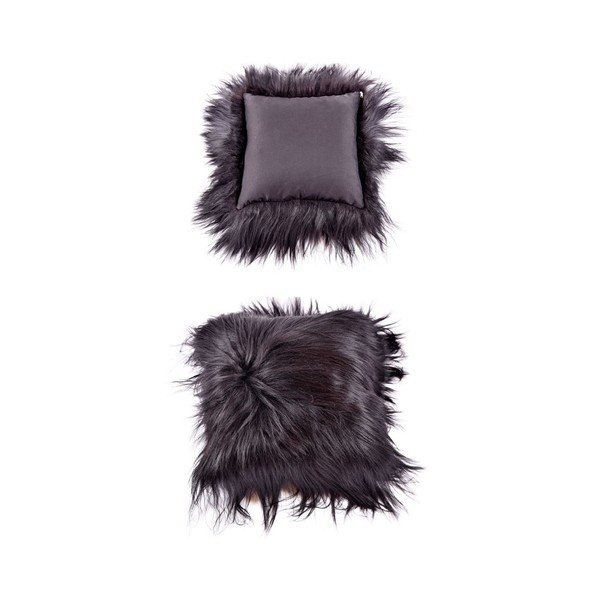 Pernă de blană cu fir lung Blacky, 35x35 cm-image-3