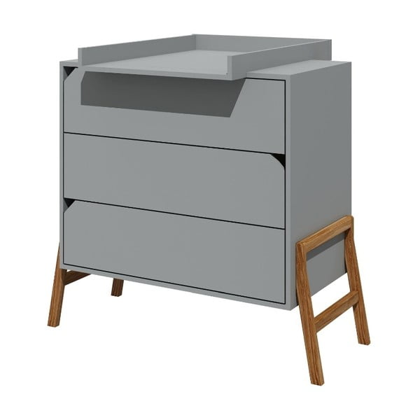 Comodă cu 3 sertare BELLAMY Lotta, gri-image-1