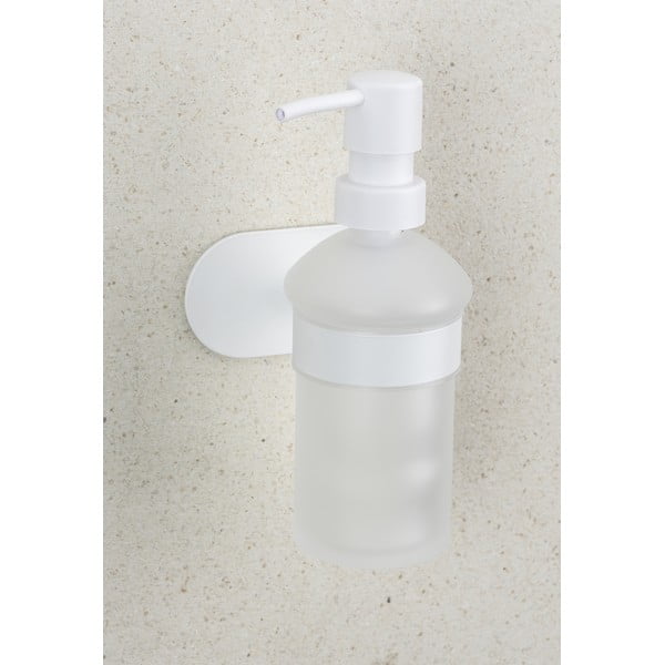 Dozator de săpun lichid alb autoadeziv din sticlă 200 ml Orea – Wenko-image-1