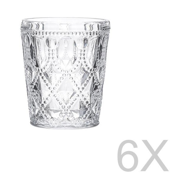 Set 6 pahare transparente din sticlă InArt Glamour Beverage, înălțime 10,5 cm