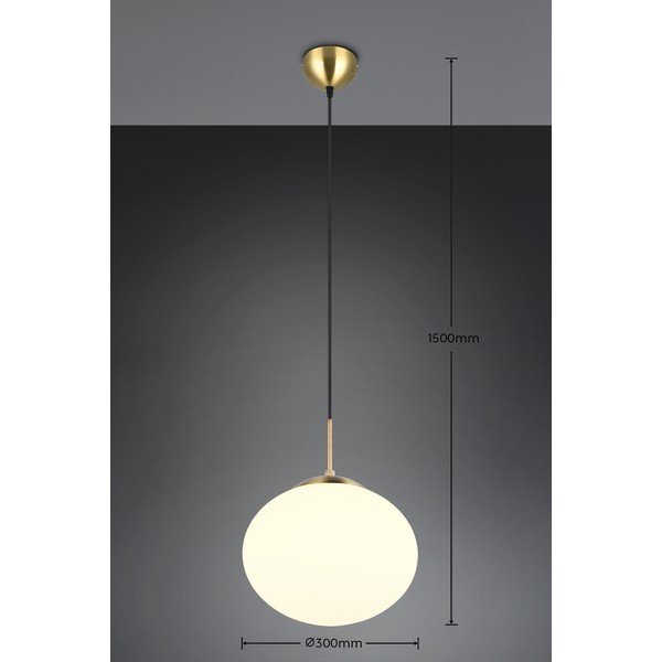 Lustră albă/aurie cu abajur din sticlă ø 30 cm Fomento – Trio-image-4