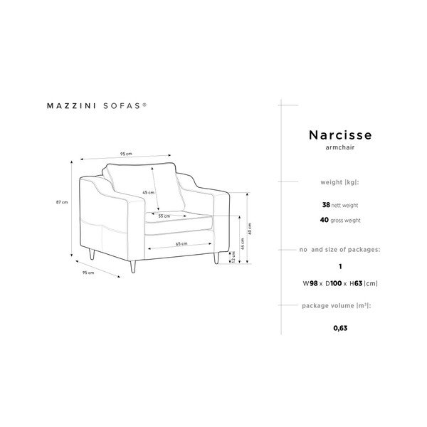 Fotoliu Mazzini Sofas Narcisse, gri-image-4
