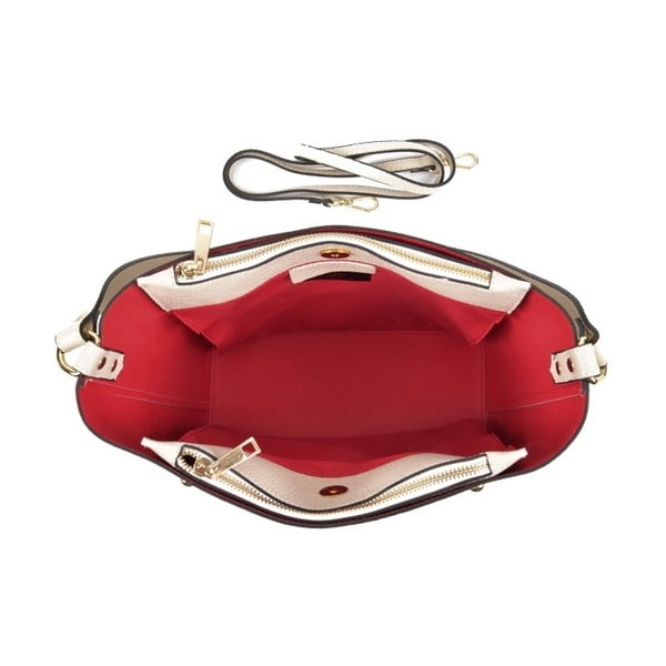 Geantă din piele Roberta M Donna, bej-image-1