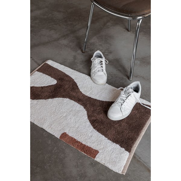 Covor alb/maro lavabil din bumbac 50x80 cm Figura – Mette Ditmer Denmark-image-2