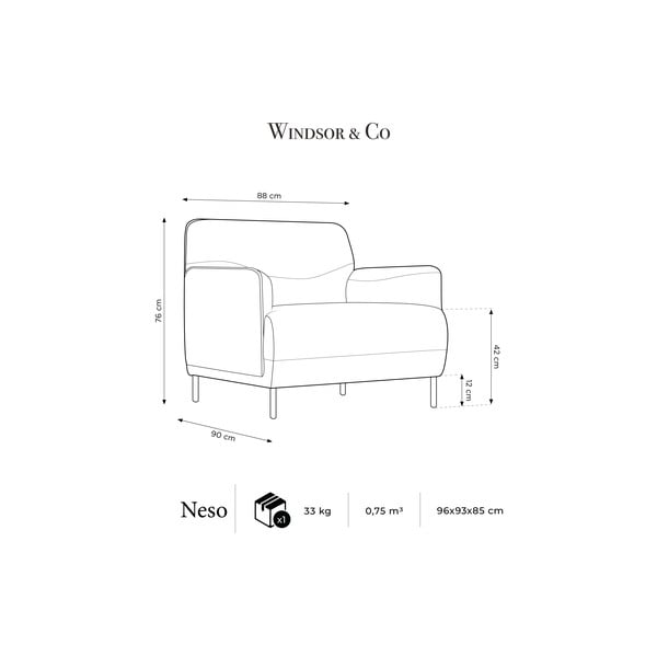 Fotoliu Windsor & Co Sofas Neso, roz-image-4