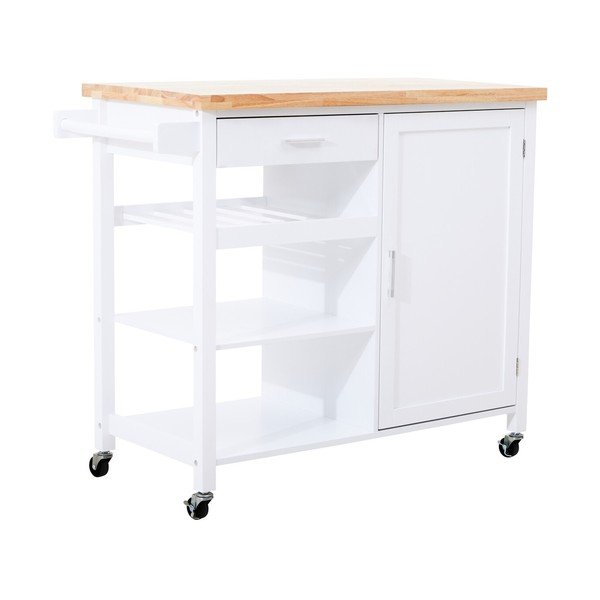 Măsuță de servire cu roți din lemn de arbore de cauciuc 48x105 cm Frankfurt – Premier Housewares