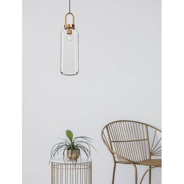 Lustră alămie din sticlă cu abajur din sticlă ø 15,5 cm Irvine – Nova Luce-image-3