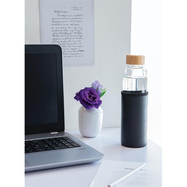 Sticlă cu husă textilă XD Collection, 0,55 l, transperant - negru-image-1