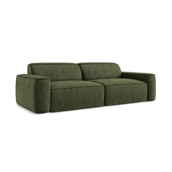 Canapea verde cu tapițerie din chenille 244 cm Omao – Makamii-image-1